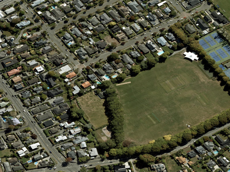 aerial view of Walk and bike track through Merivale and the ground around it