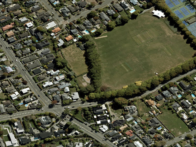 aerial view of Walk and bike track through Merivale and the ground around it