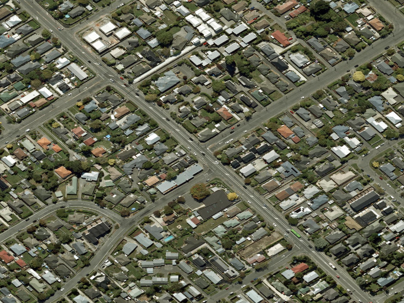aerial view of Walk and bike track through Spreydon and the ground around it