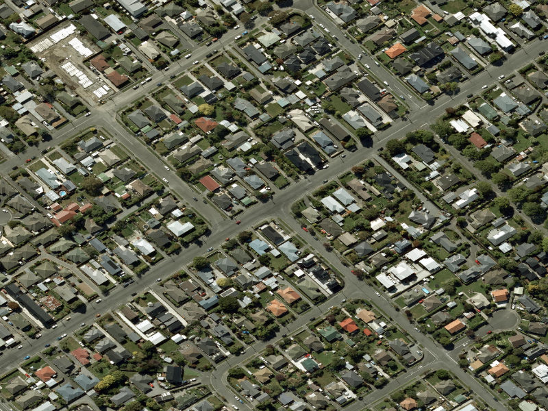 aerial view of Walk and bike track through Spreydon and the ground around it