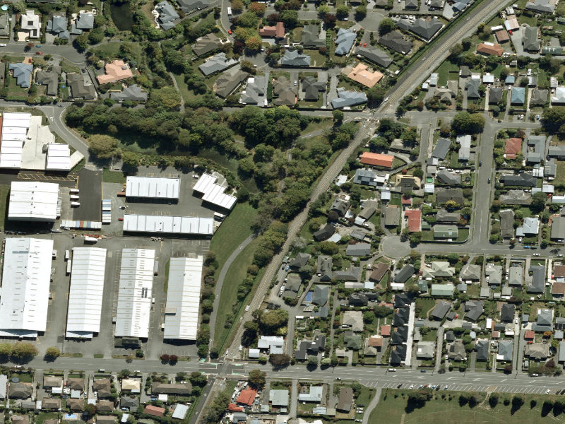 aerial view of Walk and bike track through Casebrook and the ground around it