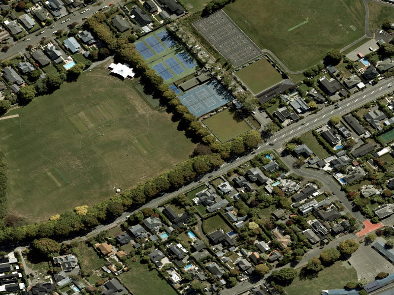 aerial view of Walk and bike track through Merivale and the ground around it