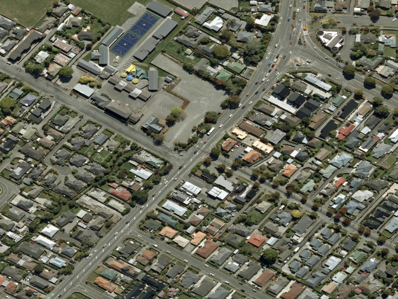 aerial view of Walk and bike track through PAPANUI and the ground around it