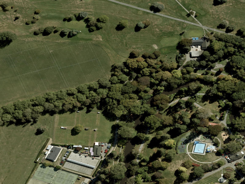 aerial view of Walk and bike track through Christchurch Central City and the ground around it