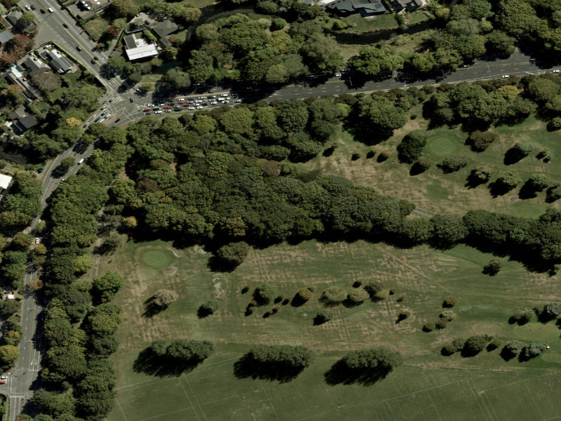 aerial view of Walk and bike track through Christchurch Central City and the ground around it