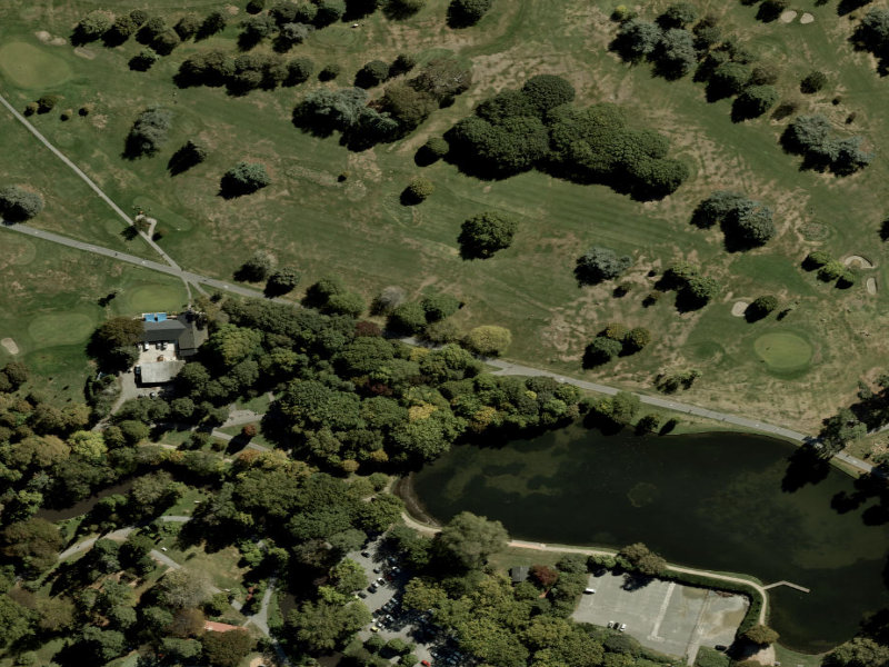 aerial view of Walk and bike track through Christchurch Central City and the ground around it