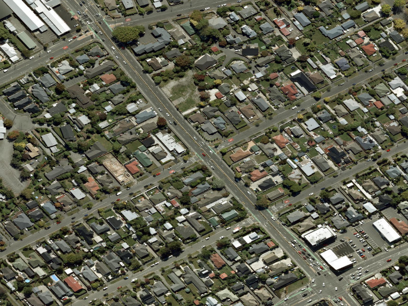 aerial view of Walk and bike track through Saint Albans and the ground around it