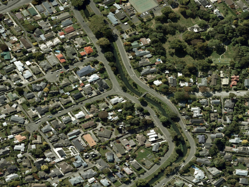 aerial view of Walk and bike track through Saint Martins and the ground around it