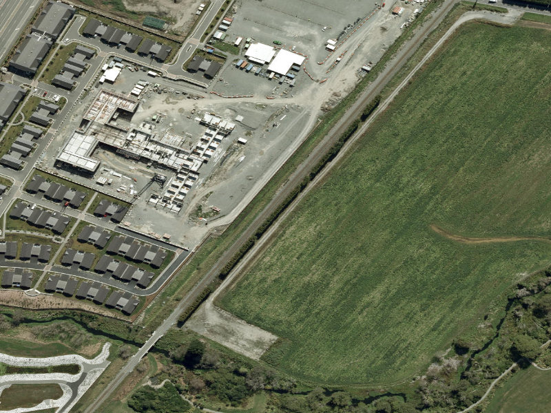 aerial view of Walk and bike track through Belfast and the ground around it