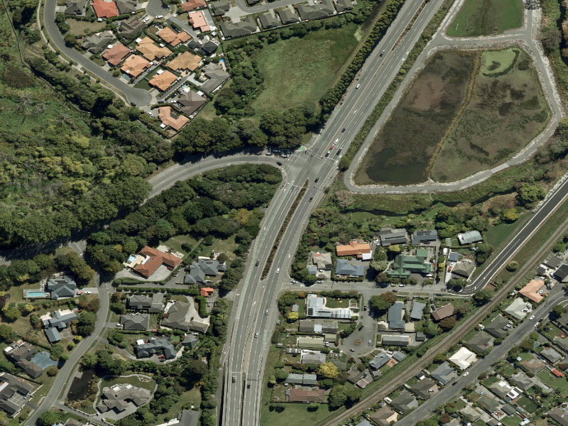 aerial view of Walk and bike track through Belfast and the ground around it