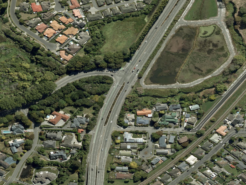 aerial view of Walk and bike track through Belfast and the ground around it