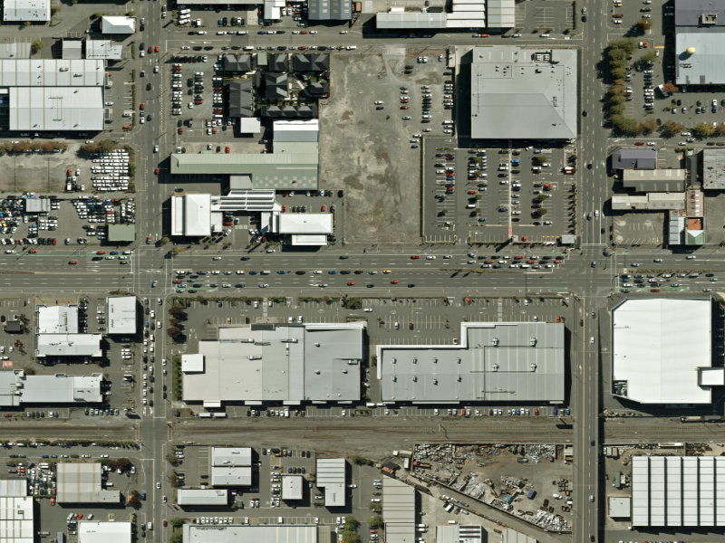 aerial view of Walk and bike track through Sydenham and the ground around it
