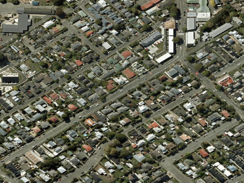 aerial view of Walk and bike track through Spreydon and the ground around it