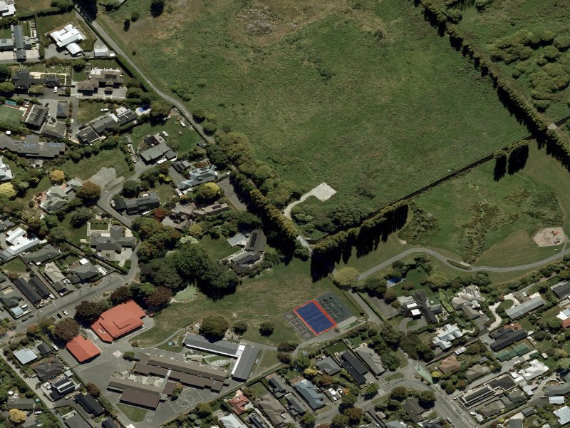 aerial view of Walk and bike track through PAPANUI and the ground around it