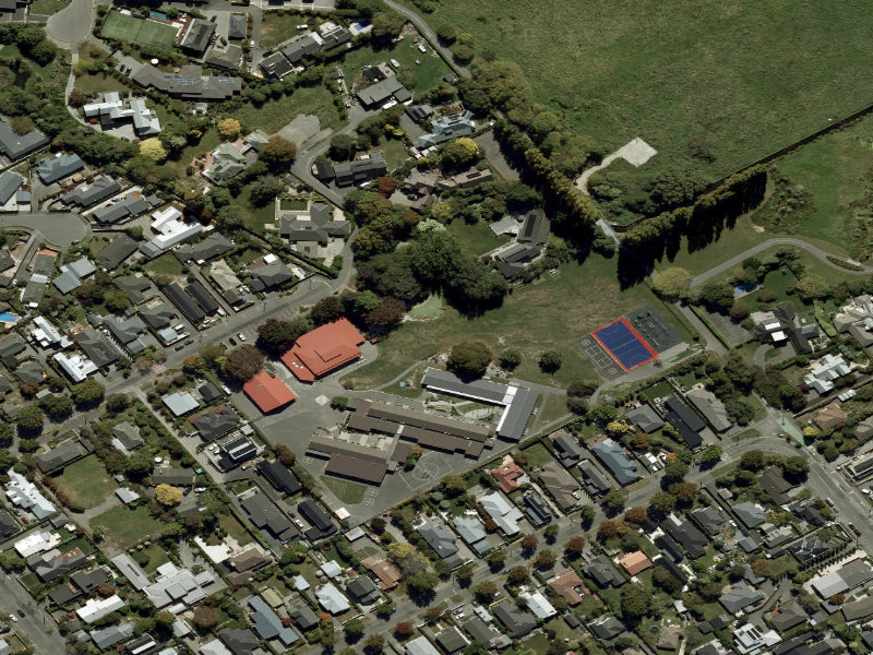 aerial view of Walk and bike track through PAPANUI and the ground around it