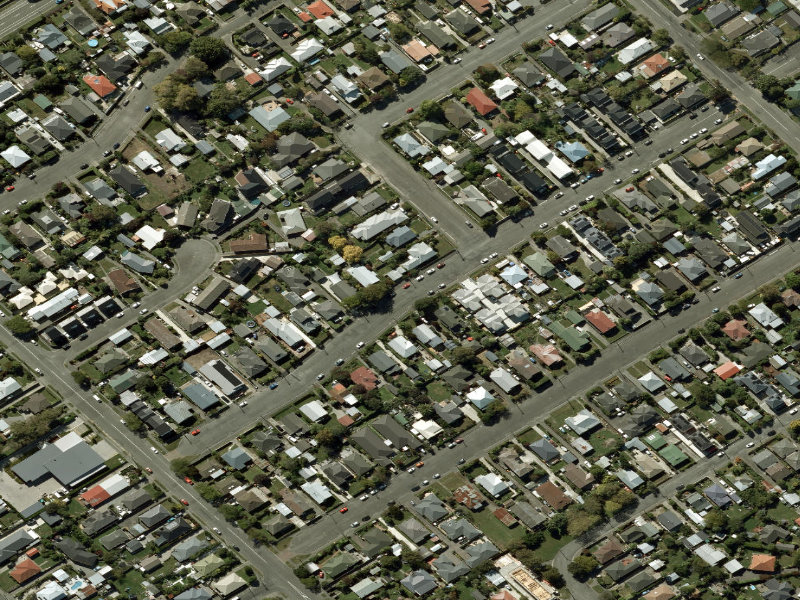 aerial view of Walk and bike track through Spreydon and the ground around it