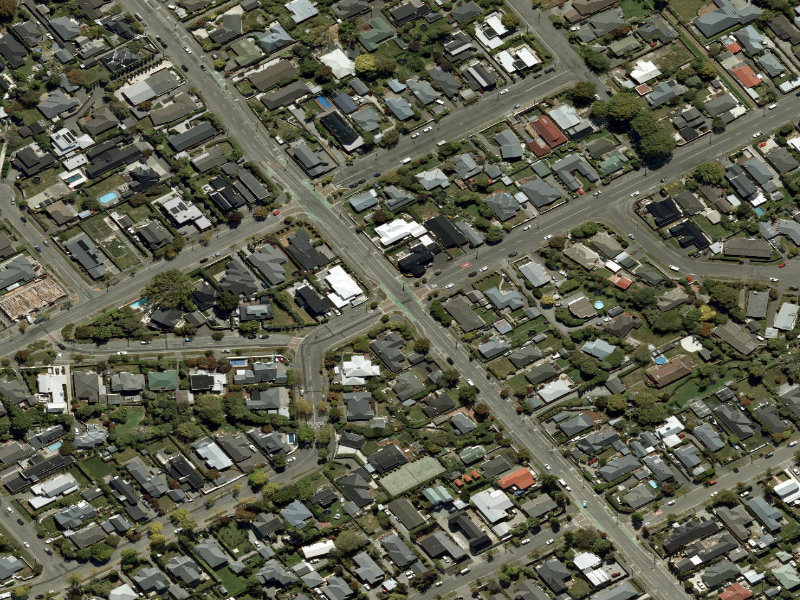 aerial view of Walk and bike track through Saint Albans and the ground around it