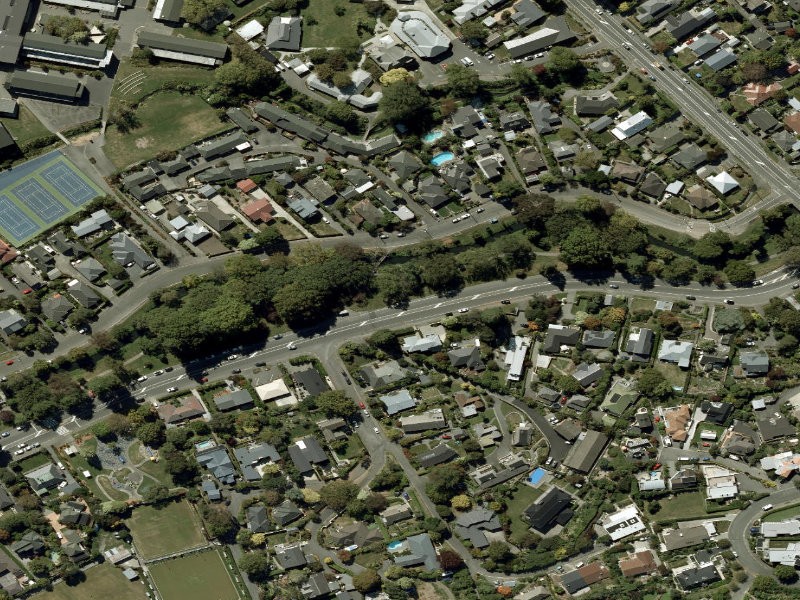 aerial view of Walk and bike track through Cashmere and the ground around it