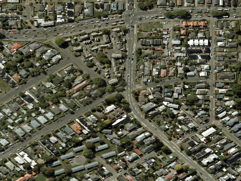 aerial view of Walk and bike track through Spreydon and the ground around it