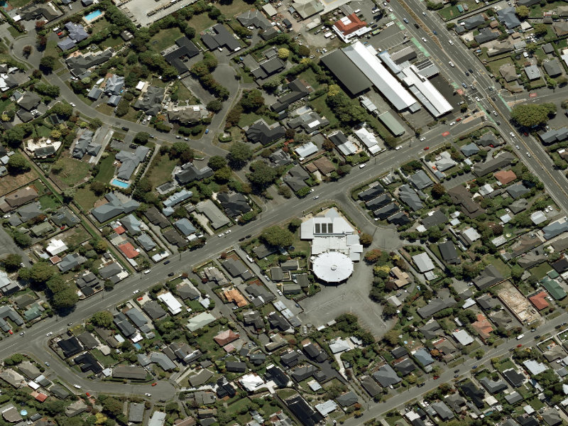 aerial view of Walk and bike track through Saint Albans and the ground around it