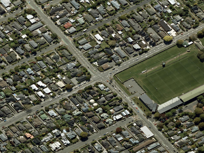 aerial view of Walk and bike track through Saint Albans and the ground around it