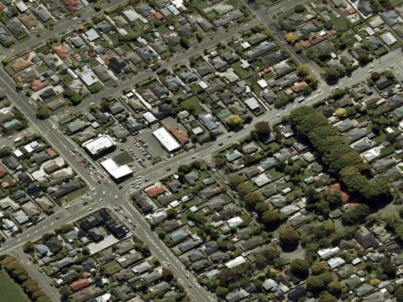 aerial view of Walk and bike track through Saint Albans and the ground around it