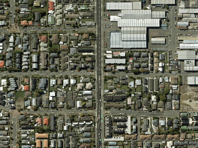 aerial view of Walk and bike track through Addington and the ground around it