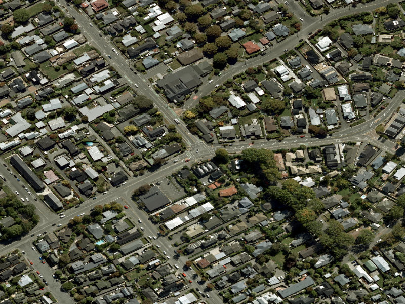 aerial view of Walk and bike track through Saint Albans and the ground around it