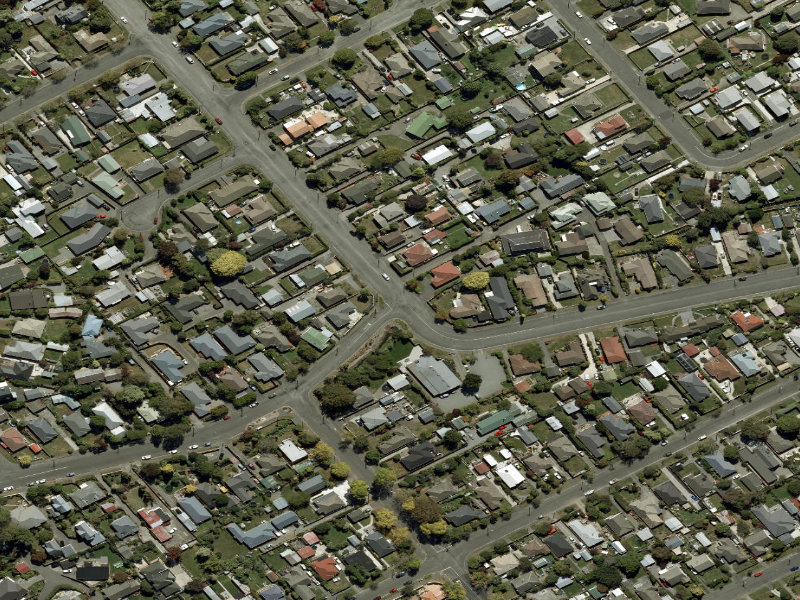 aerial view of Walk and bike track through Saint Albans and the ground around it