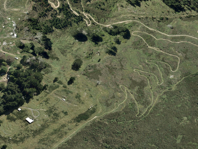 aerial view of Walk and bike track through Christchurch and the ground around it