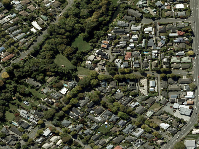 aerial view of Walk and bike track through Cashmere and the ground around it