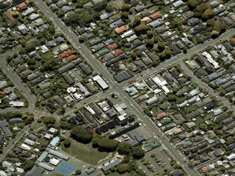 aerial view of Walk and bike track through Saint Albans and the ground around it