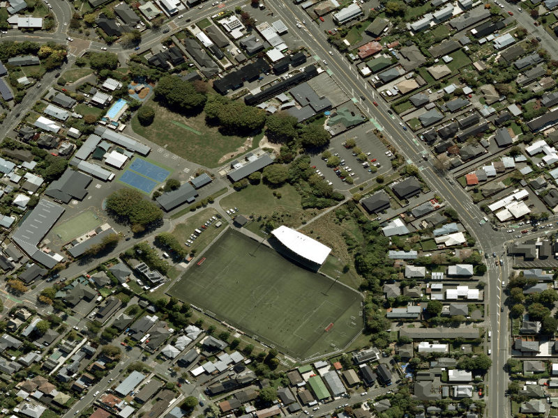 aerial view of Walk and bike track through Saint Albans and the ground around it