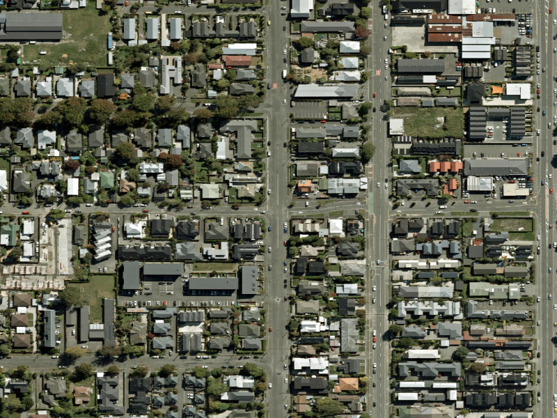 aerial view of Walk and bike track through Saint Albans and the ground around it