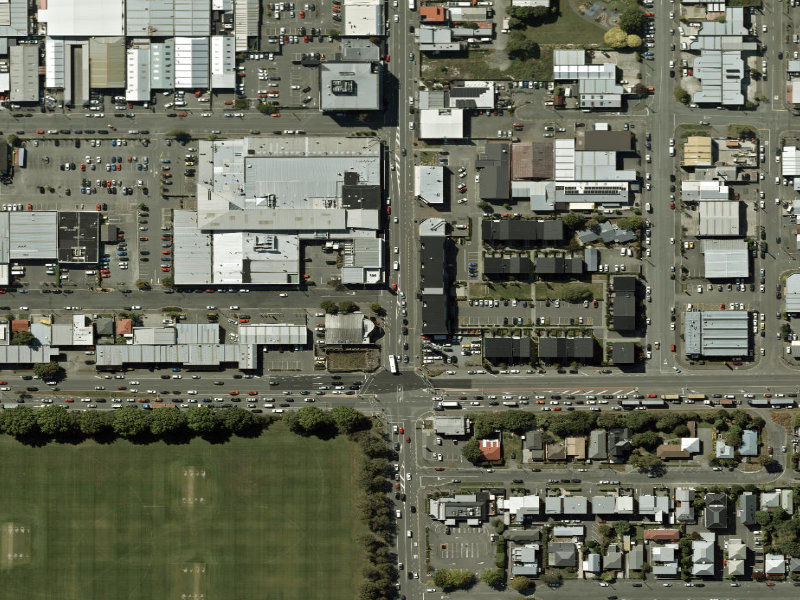 aerial view of Walk and bike track through Sydenham and the ground around it