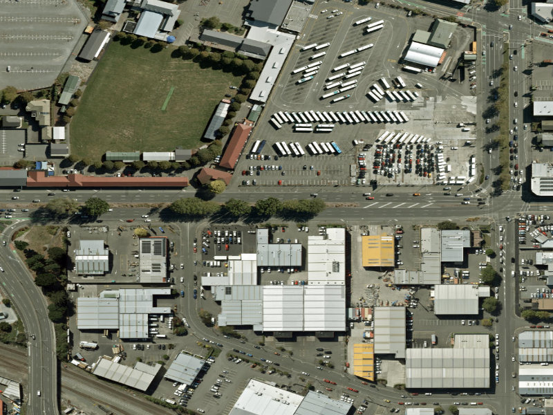 aerial view of Walk and bike track through Waltham and the ground around it