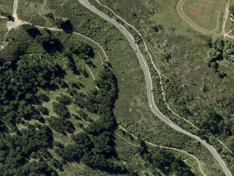 aerial view of Walk and bike track through Cashmere and the ground around it