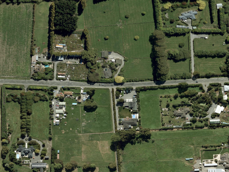aerial view of Walk and bike track through Marshland and the ground around it