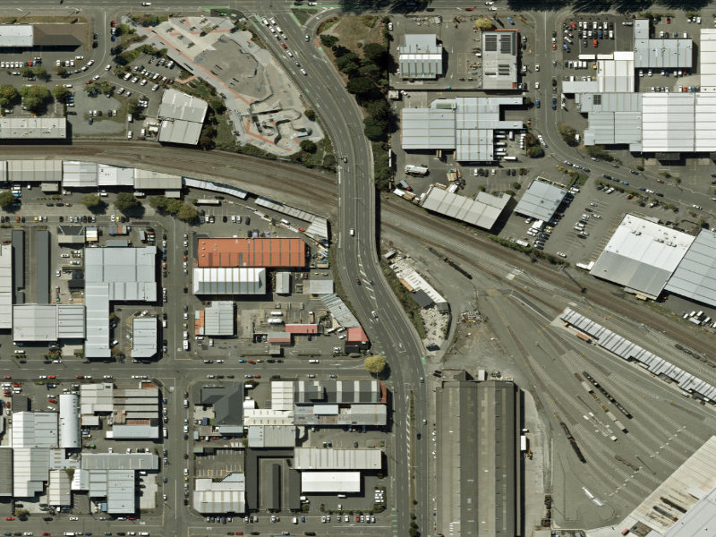 aerial view of Walk and bike track through Sydenham and the ground around it