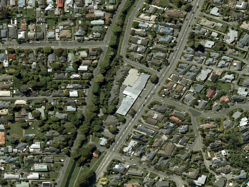 aerial view of Walk and bike track through Huntsbury and the ground around it