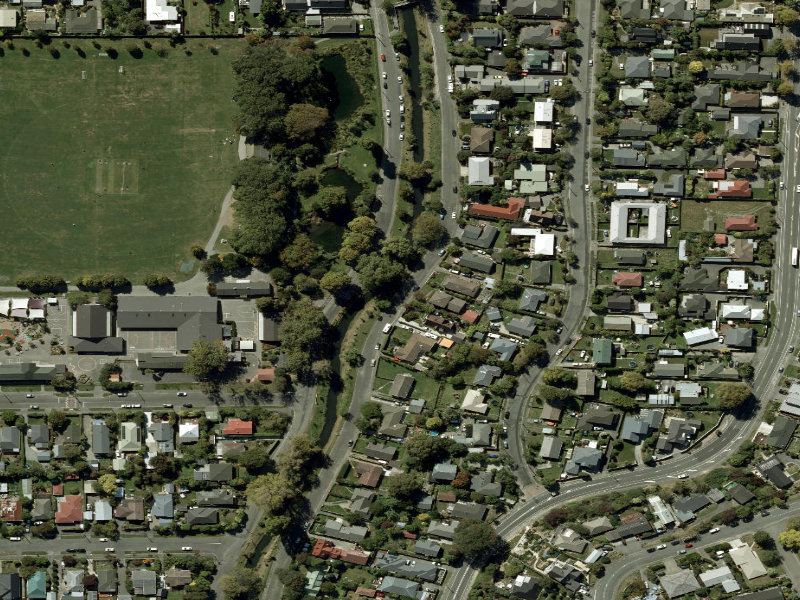 aerial view of Walk and bike track through Saint Martins and the ground around it