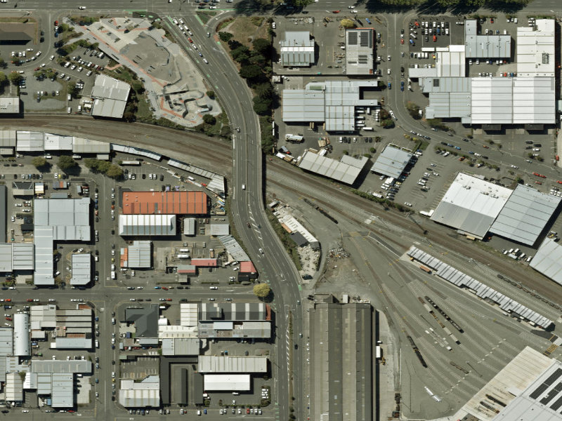 aerial view of Walk and bike track through Waltham and the ground around it