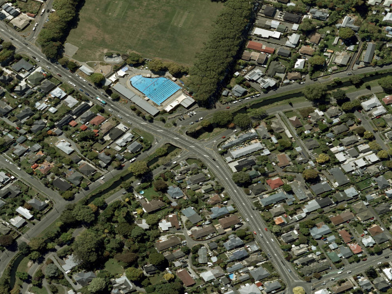 aerial view of Walk and bike track through Sydenham and the ground around it