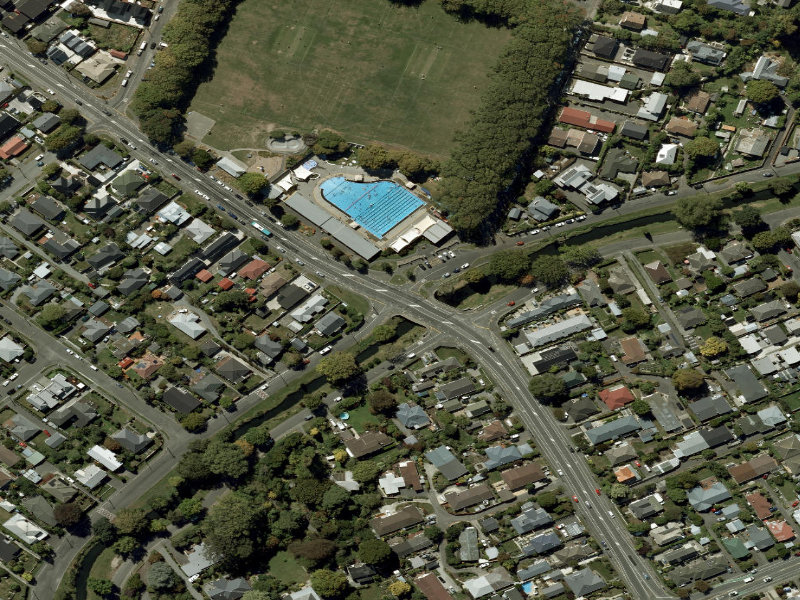 aerial view of Walk and bike track through Sydenham and the ground around it