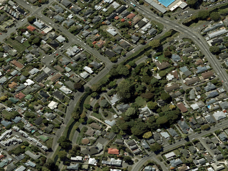 aerial view of Walk and bike track through Saint Martins and the ground around it
