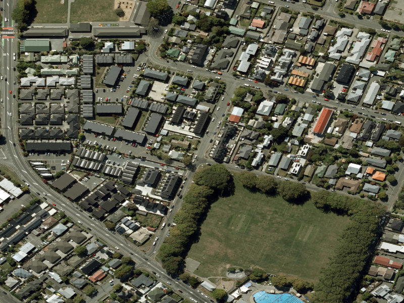 aerial view of Walk and bike track through Waltham and the ground around it