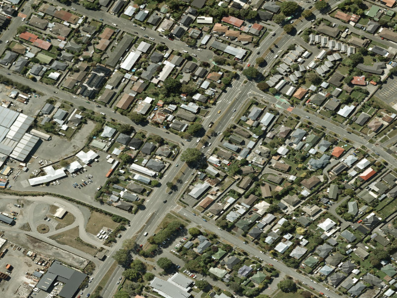 aerial view of Walk and bike track through Waltham and the ground around it