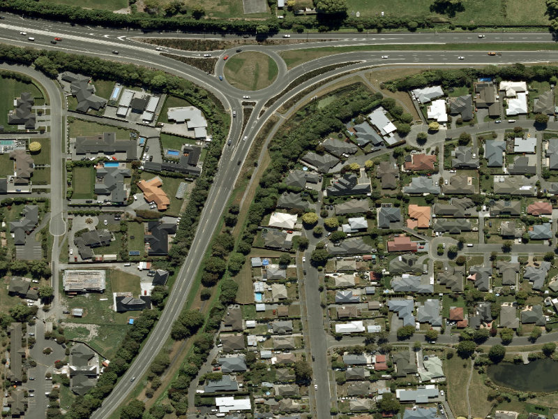 aerial view of Walk and bike track through Shirley and the ground around it
