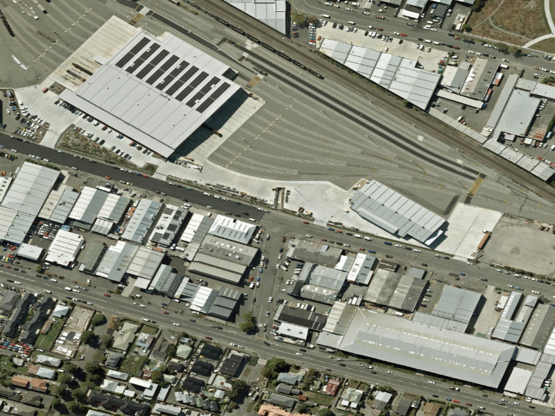 aerial view of Walk and bike track through Waltham and the ground around it