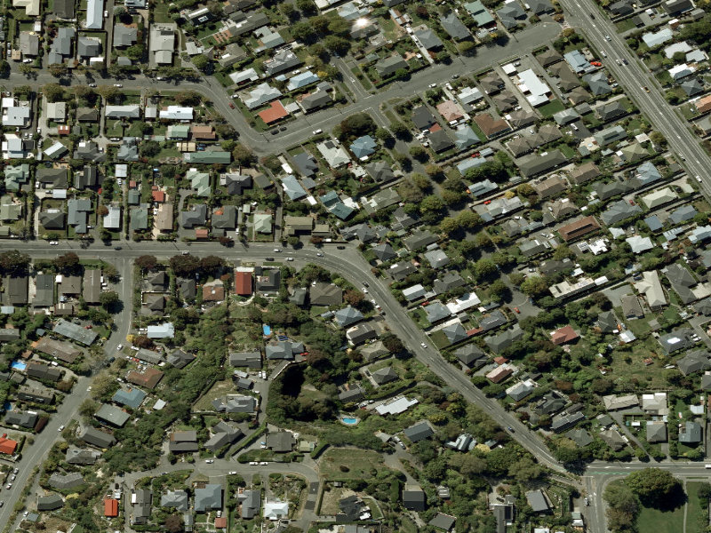 aerial view of Walk and bike track through Saint Martins and the ground around it